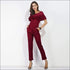 Ruffled Short-sleeve See-through Mesh Patchwork Jumpsuits