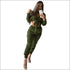 Satin Fabric Women Long-sleeve Cropped Top Jogger Pants