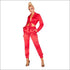Satin Fabric Women Long-sleeve Cropped Top Jogger Pants