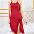 Satin Lace Sleeveless Backless Split Nightdress