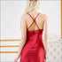 Satin Lace Sleeveless Backless Split Nightdress