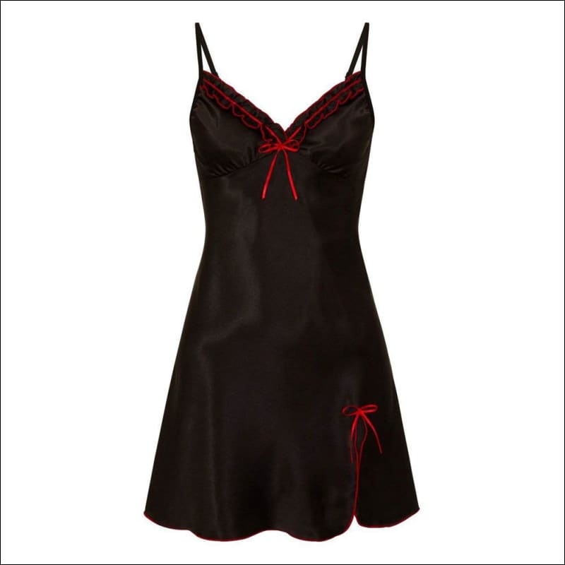 Satin Slip Nightdress - S / Black - Lingerie & Sleep