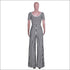 Scoop Neck Tee Wide-leg Pants Two-piece Set Classic Stripes Pattern