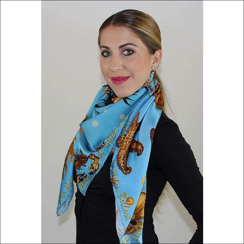 Sea Treasure Silk Scarf 110 x 110 cm - Silk Scarves