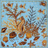 Sea treasure silk scarf 45x45 cm