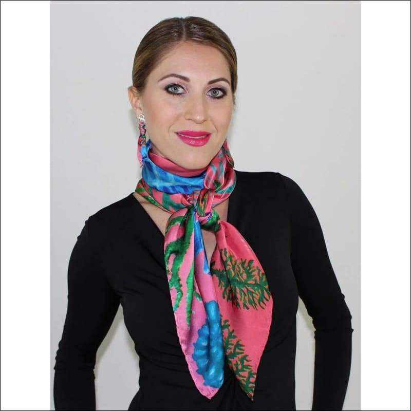 Seafloor silk scarf 110x110 cm - Silk Scarves