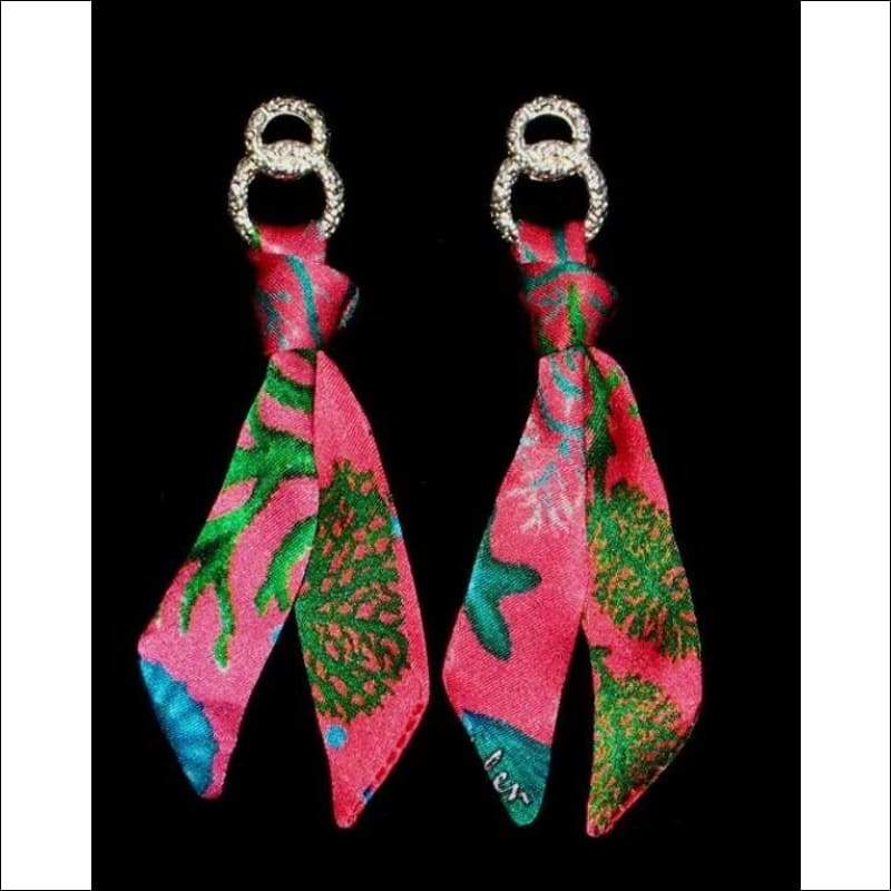 Seafloor silk tie earring - Gold - Earrings