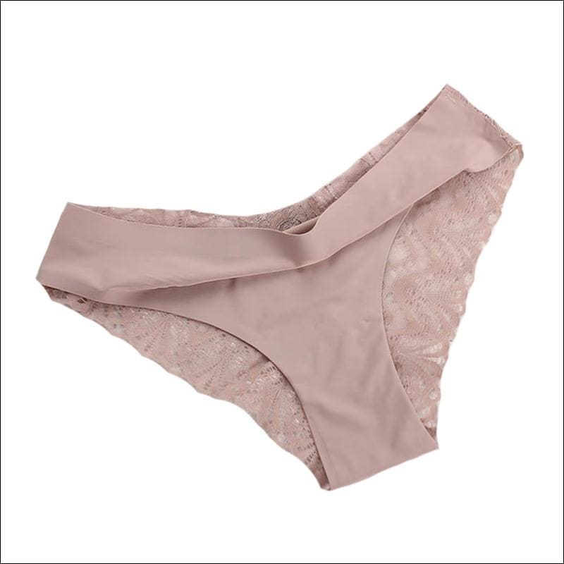 Seamless Breathable Lace Solid Color Briefs - Lingerie & 