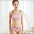Seamless Comfort Bra Panties Set Rib-Knit Pattern