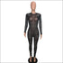 See-through Fabric Long-sleeve Jumpsuits