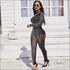 See-through Fabric Long-sleeve Jumpsuits