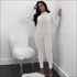 See-through Fabric Long-sleeve Jumpsuits