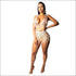 See-through Fabric Sequin Decor Wrapped Strap Mini