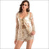 See-through Lace Embroideried Design Women Long Sleeves Part Wear Set
