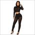 See-through Long-sleeve Mesh Patchwork Rhinestone Design