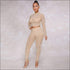 See-through Long-sleeve Mesh Patchwork Rhinestone Design