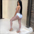 See-through Mesh Fabric Sleeveless Sexy Lady Top Pants Two-piece Set