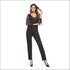 See-through Mesh Long-sleeve Tassel Decor Sequin Party Jumpsuits
