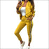 Sequins Patchwork Long-sleeve Coat And Casual Pants Sports Two Pieces Set
