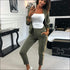 Sequins Patchwork Long-sleeve Coat And Casual Pants Sports Two Pieces Set