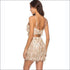 Sequins Tassels V Neck Crop Camisole And Mini Skirt Set