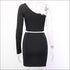 Sexy Black One-shoulder Crop Top And Bodycon Skirt