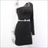 Sexy Black One-shoulder Crop Top And Bodycon Skirt
