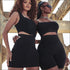 Sexy Black One-shoulder Crop Top And Bodycon Skirt