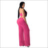 Sexy Cropped Tube Top Hollow Mesh Fabric Wide-leg Pants