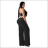 Sexy Cropped Tube Top Hollow Mesh Fabric Wide-leg Pants