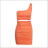 Sexy Hollow Design with Solid Color One-shoulder Sleeveless Dress