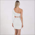 Sexy Hollow Design With Solid Color One Shoulder Tight Dress