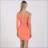 Sexy Hollow Design With Solid Color One Shoulder Tight Dress
