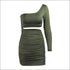 Sexy Hollow Design With Solid Color One Shoulder Tight Dress