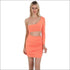 Sexy Hollow Design With Solid Color One Shoulder Tight Dress