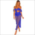Sexy Hollow Out Crop Top Side-slit Skirt Coverup
