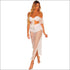 Sexy Hollow Out Crop Top Side-slit Skirt Coverup
