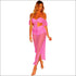Sexy Hollow Out Crop Top Side-slit Skirt Coverup