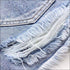 Sexy Irregular Raw Hem Ripped Denim Shorts