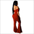Sexy Lace-up Crop Top Wide Leg Overalls Two Pieces Set