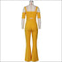 Sexy Lace-up Crop Top Wide Leg Overalls Two Pieces Set