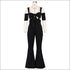 Sexy Lace-up Crop Top Wide Leg Overalls Two Pieces Set