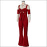 Sexy Lace-up Crop Top Wide Leg Overalls Two Pieces Set