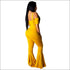 Sexy Lace-up Crop Top Wide Leg Overalls Two Pieces Set