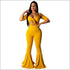 Sexy Lace-up Crop Top Wide Leg Overalls Two Pieces Set