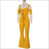 Sexy Lace-up Crop Top Wide Leg Overalls Two Pieces Set