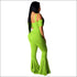 Sexy Lace-up Crop Top Wide Leg Overalls Two Pieces Set