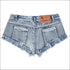 Sexy Medium-waisted Double Pockets Design Raw Hem Denim Shorts