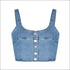 Sexy Metal Single-breasted Figure Flattering Denim Cropped Camisole
