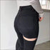 Sexy Ripped Design Plain Pattern Slimming Jeans